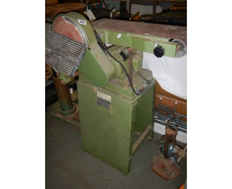 A freestanding belt sander.