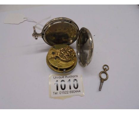 A silver chain driven pocket watch in working order. 