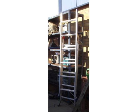 An adjustable aluminium step ladder. COLLECT ONLY.