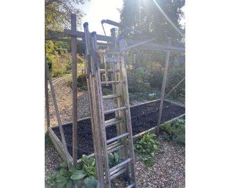 A pair of ladder steps with stand off.