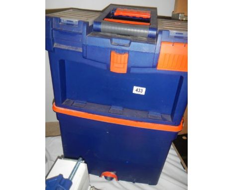 A large tool box complete with tools. 