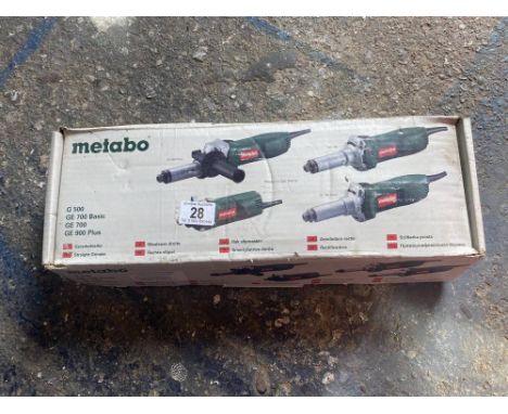 A Metabo straight 110V grinder pop riveter and tyre pressure pump.