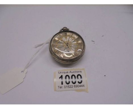 A silver chain driven pocket watch in working order. 