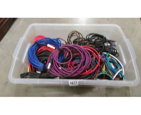 A good lot of 'as new' XLR Jack to Jack, phono and patch leades etc.,