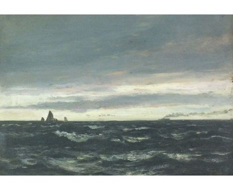 Richard Wane (Fl.1884-1904), Shipping on the open sea, oil on panel, 22.5 x 32cm