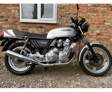 UK-registered from new CBX. Launched in naked twin shock trim in 1978 as the worlds first 1,000cc production six-cylinder mot