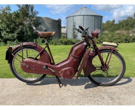 Original 1950s New Hudson Autocycle being offered with No Reserve. BSA-owned New Hudson, produced Villiers-powered Autocycles