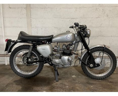 Greeves-framed. 350cc Triumph scrambler. Greeves started life producing the Invacar 3 wheeler for disabled drivers in the 195