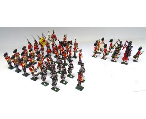 Marlborough Highland Light Infantry with Band, Pipes, Bugles, Colour and Officer with another by Great Britain and the Empire