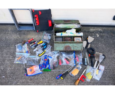 Various hand tools, screwdrivers, accessories and similar. [W]