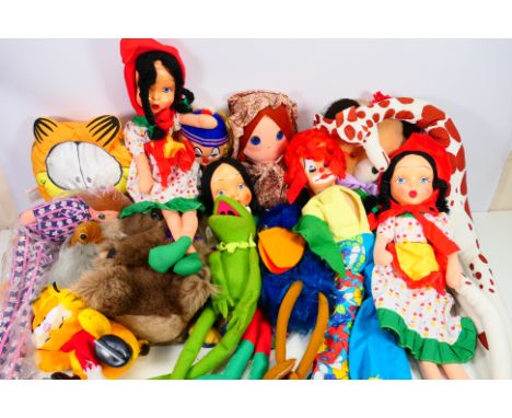 Burbank Toys - Others - A quantity of predominately vintage soft toys including a Burbank Giraffe; Kermit; an 'Emu' hand pupp