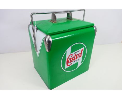 A novelty ice bucket in the form of a Castrol oil can. Size - H- 37cm W- 29cm D-23cm