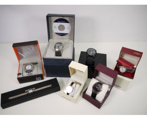 A collection of boxed wristwatches to include Nautica, Anne Klein, Accurist and other. [W]