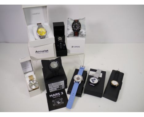 A quantity of boxed wristwatches to include Accurist, Lorus, Sekonda and other. [W]