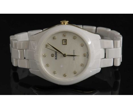 A ladies' limited edition ceramic and gold-plated Rado 'Hyperchrome Automatic' bracelet watch,ref. 0315/1314. A 35mm case and