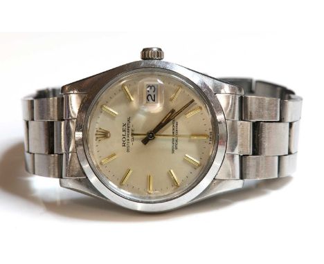 A gentlemen's stainless steel Rolex 'Oyster Perpetual Datejust 1500' automatic bracelet watch, c.1982,ref. 1500, with an Oyst