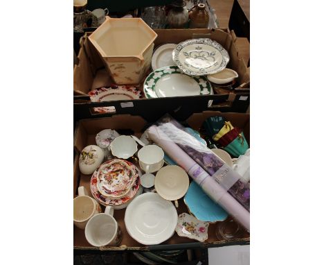 A collection of assorted ceramics, comprising Royal Crown Derby trinket dishes, Crown Ducal jardiniere, Commemorative ware, c