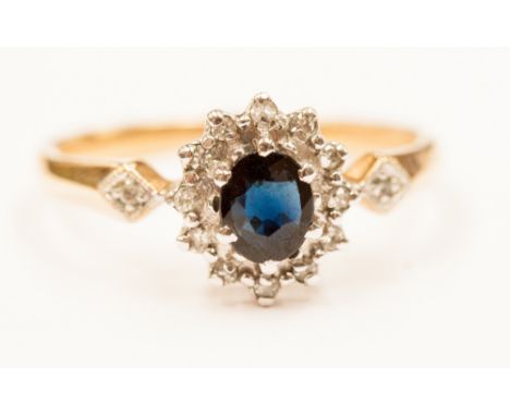 A sapphire and diamond cluster ring 