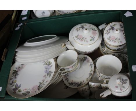 Two boxes of assorted Royal Worcester June Garland tea and dinner wares