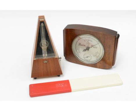 Barometer (20th Century) pyramid metronome and slide rule (3) 