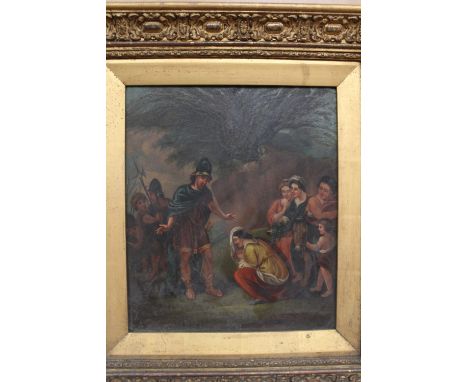 Attributed to Nicholas De Bruyn (1571-1656), 'David Meeting Abigail 1608', oils on wooden panel, unsigned, attributed and tit