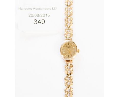 A ladies 9ct bracelet watch 'Rotary' 10.6 grams approx (all in) 