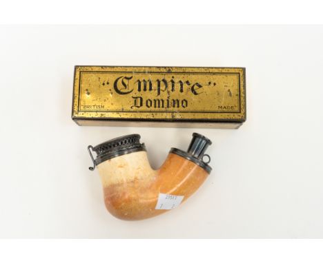 A boxed set of bakelite Empire dominoes and a Meerschaum pipe (incomplete) (2)