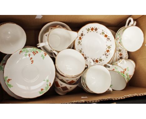 A Colclough part tea service, with another hand painted part tea service 