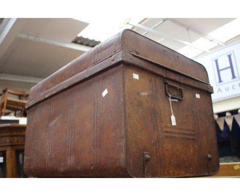 A late 19th Century tin trunk 
