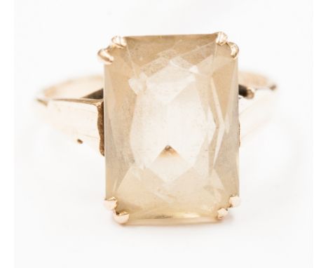 A 9ct gold and citrine ring.