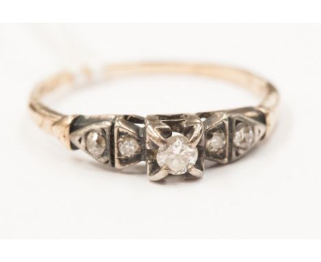 A five stone diamond ring, Art Deco style 