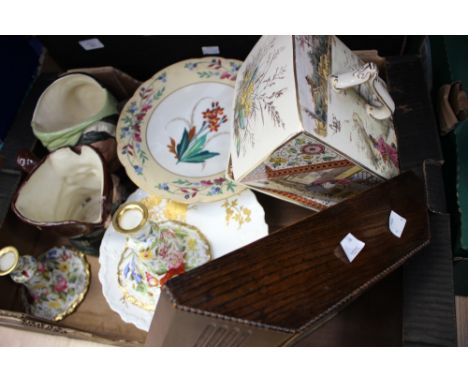 A Burgess & Leigh cheese dish printed and tinted with dairy maids producing their wares, s.d, together with two Royal Doulton