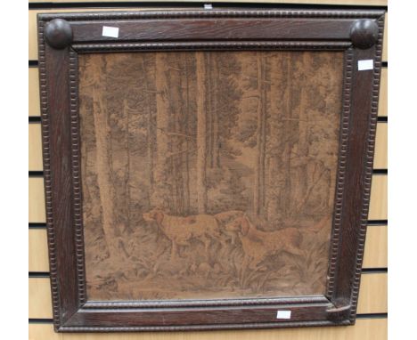 A late 19th Century tapestry scene depicting dogs stag hunting 