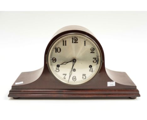 An early 20th century Short & Mason cased barometer, together with a mahogany mantel clock (2)