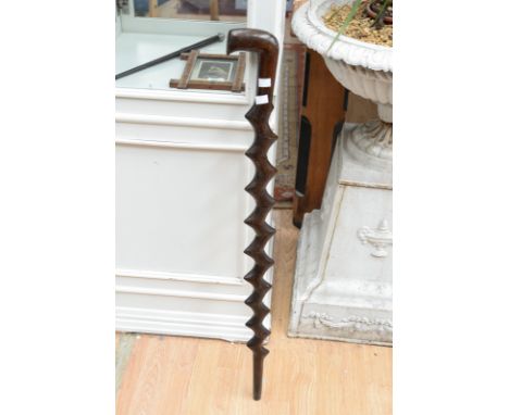 An oak 'Zig Zag' walking stick 