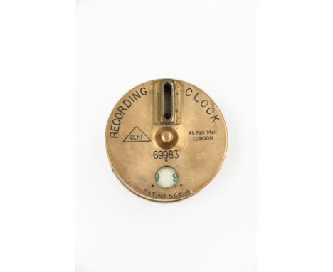 A Dent brass watchman's recording clock.