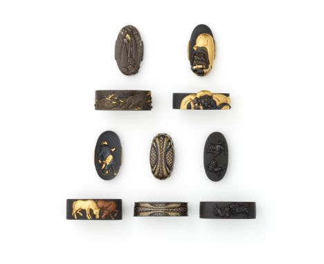 GOTO ICHIJO (1791-1876) AND OTHER ARTISTSFive Fuchi-Gashira (Matched Hilt Collars and Pommels) Edo period (1615-1868), 19th c