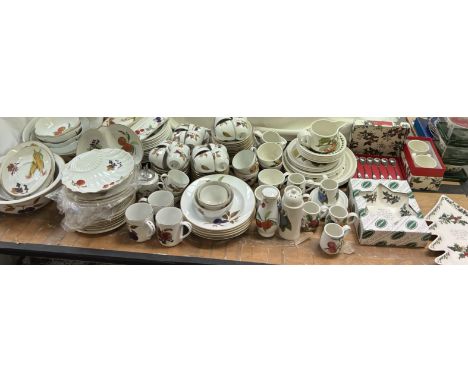 An extensive Royal Worcester Evesham pattern part tea and dinner service together with Portmeirion pottery etc 