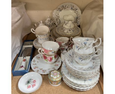 A Royal Albert Brigadoon pattern part tea set, together with other part tea sets