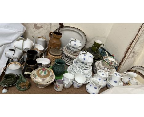 An Adderley part tea service together with other part tea services, Poole pottery jug, etc 