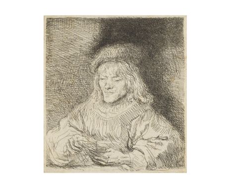 Rembrandt Harmensz van Rijn (Dutch, 1606-1669)The Card Player (Bartsch 136; New Hollstein 193) Etching, 1641, on heavy laid p