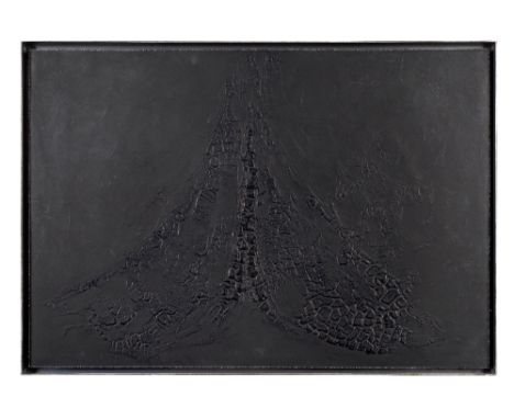 Alberto Burri (Italian, 1915-1995)Cretto Nero C (Sarteanesi p.73) Etching and aquatint with embossing, 1971, on Fabriano card
