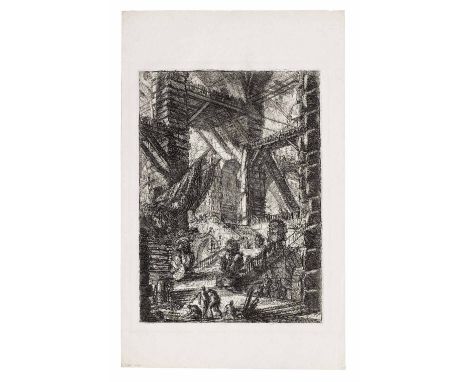 Giovanni Battista Piranesi (Italian, 1720-1778)The Staircase with Trophies, from Carceri d'Invenzione (Hind 8; Robison 34; Wi