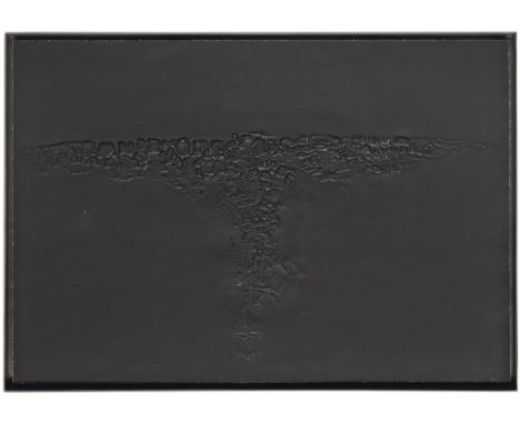Alberto Burri (Italian, 1915-1995)Cretto Nero F (Sarteanesi p.76) Etching and aquatint with embossing, 1971, on Fabriano card