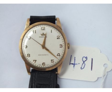 A gents wrist watch by MARVIN with seconds sweep in 9ct - W/O