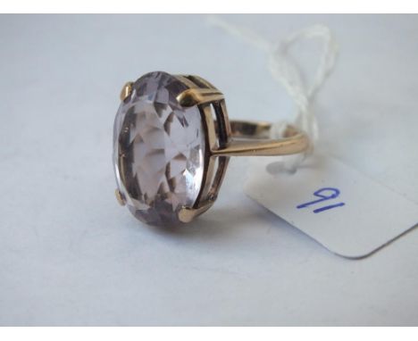 A amethyst 9ct stone ring  - size O - 6gms