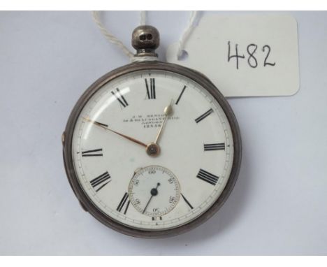 A gents silver pocket watch by BENSON with seconds sweep 