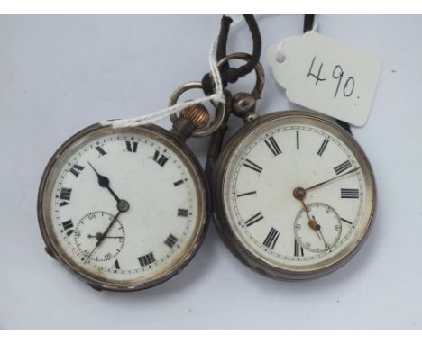Two gents silver pocket watches both with seconds sweep