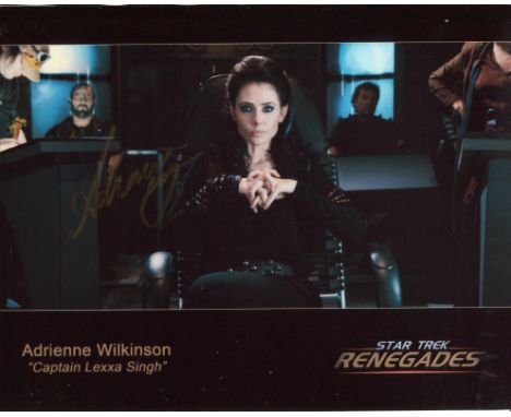 Star Trek 8x10 photo from Star Trek Renegades signed by Adrienne Wilkinson as Captain Lexxa Singh. Good condition. All autogr