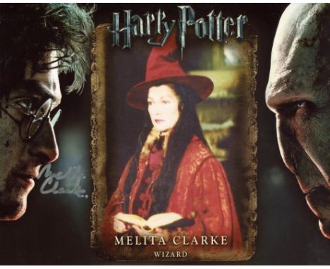 Harry Potter 8x10 movie photo signed by actress Melita Clarke who was a Wizard in the films. Good condition. All autographs c